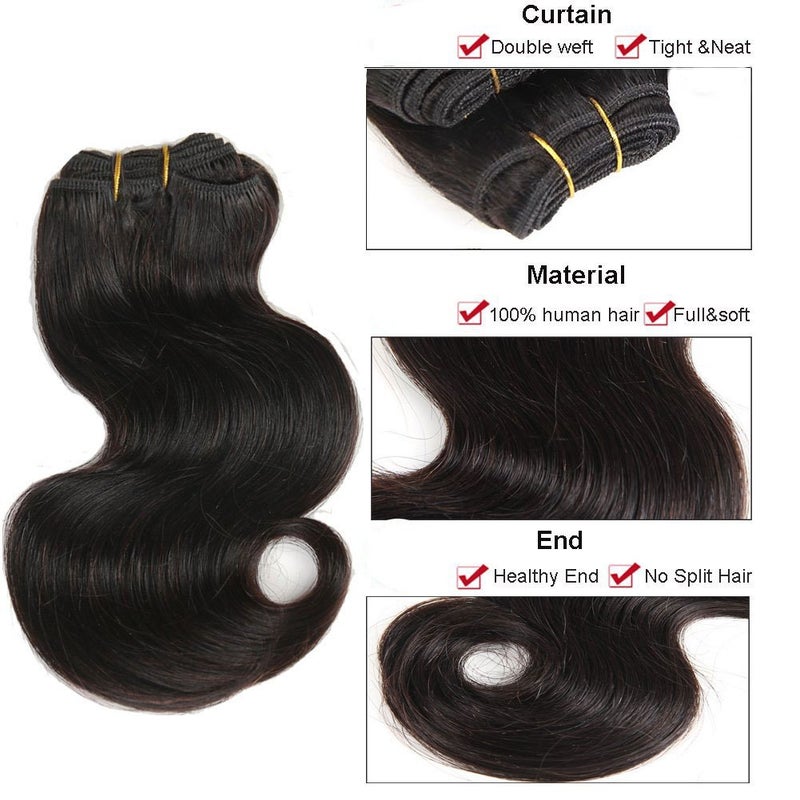 Luxnovolex Brazilian Hair Body Wave 4 Bundle Deals Brazilian Virgin Hair Wavy 8A Grade 100% Unprocessed Human Hair Weave Bundles Short Sew In Hair Extentions - Image 3